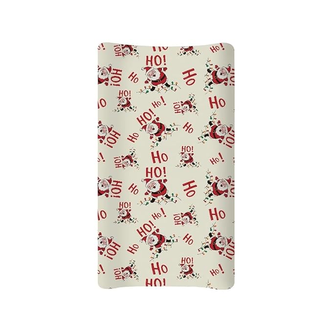 Santa Claus Changing Pad Cover for Baby Easy to Install Diaper Change Table Covers with Elastic Edge Breathable Changing Pads Liners Gift for Friends