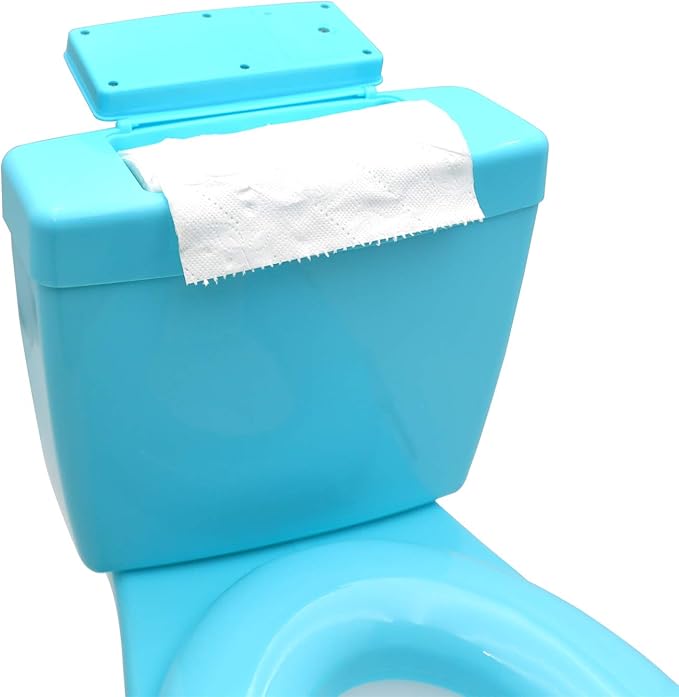 HTTMT- Blue Portable Toddler Potty Training Toilet w/Flushing Sound Baby Chair Seat Kid (Center Push Flushing) [P/N: ET-BABY004-BLUE]