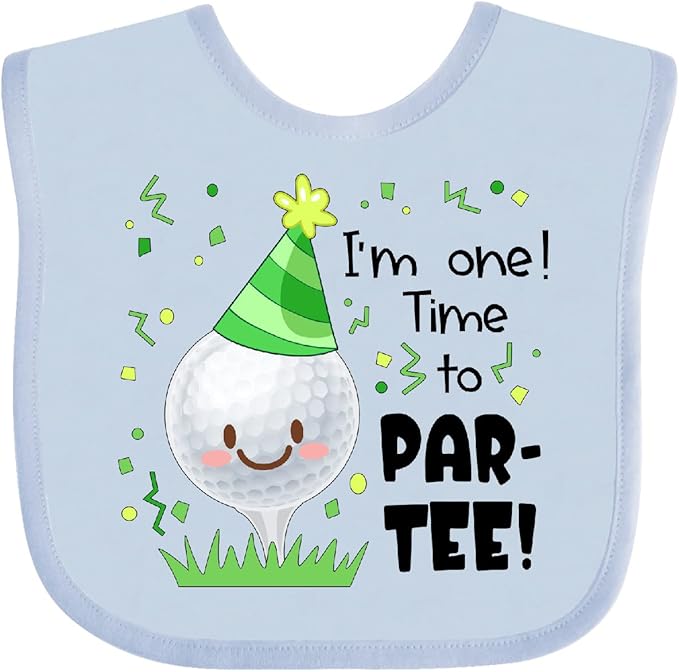 inktastic I'm 1 Time To Par-Tee Golf First Birthday Baby Bib