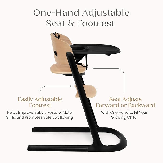 Delta Children Versa Adjustable 3-in-1 High Chair for Babies & Toddlers - 3 Growing Stages from Infant to Adult Seating - Greenguard Gold Certified, Black