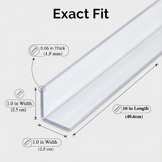 Clear Self-Adhesive Wall Corner Protectors，Corner Guards & Edge Protector for Wall Door Frame Cabinet Baseboard & Door, Table, Stair (2.5x40.6cm/1.0x16in)