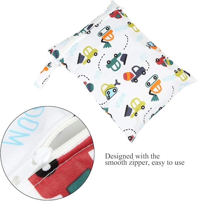 Boys Wet Bag, Reusable Diaper Carryall with Zipper for Travel, Beach Swimsuits Clothes Storage