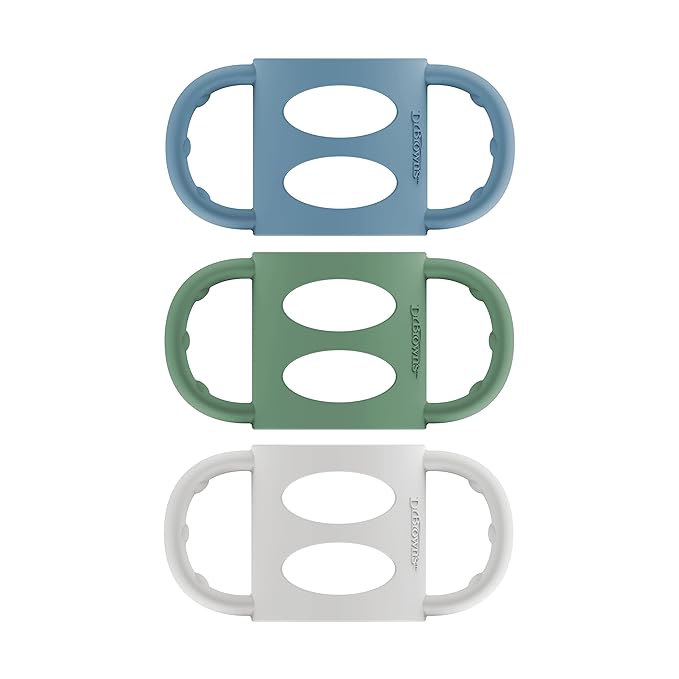 Dr. Brown's Milestones Silicone Baby Bottle Handles, Narrow & Natural Flow Level 2 Nipple, Medium Flow, 3m+, 100% Silicone, 6 Count