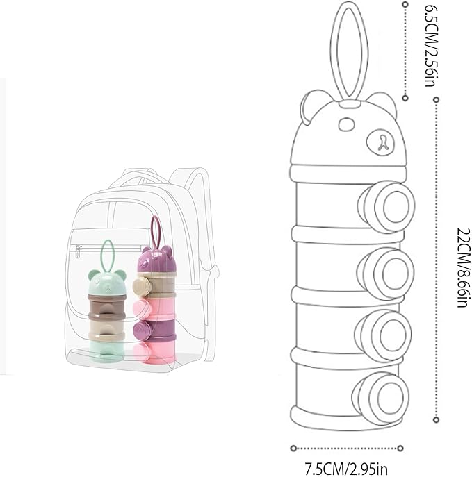 2 PCS Milk Powder Pots,Candy Storage Tank,Formula Dispenser Portable Milk Powder Formula Dispenser Container Pot Box Milk Cans Snack Storage Box for Travel
