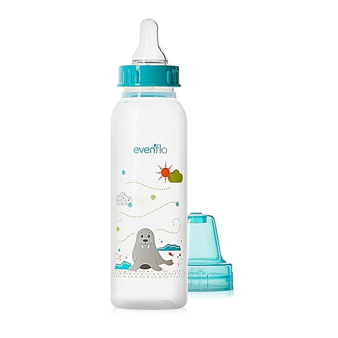 Classic Prints Polypropylene Bottles for Baby, Infant and Newborn - Blue/Green/Teal, 8 Ounce (Pack of 36)