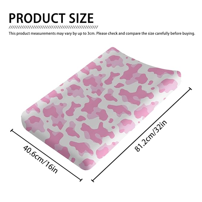 Western Cow Prints Baby Changing Pad Cover, Unisex Farm Cow Nursery Diaper Changing Table Pad Mat Sheet for Boys Girls-16x32