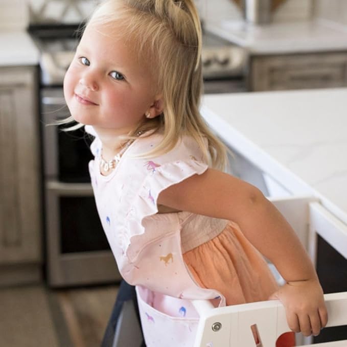 Tiny Twinkle Mess Proof Baby Bib for Girls | Waterproof Toddler Bib for Eating | Baby Apron for Feeding | Machine Washable | Perfect Shower Gift (Unicorn Confetti, 6–24M)