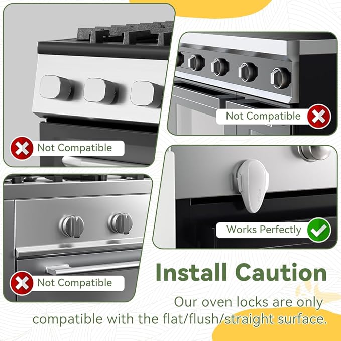 SAFELON 1 PC Child Safety Oven Door Lock, Childproof Oven Front Lock, Heat-Resistant Material, Durable & Easy to Install (White)