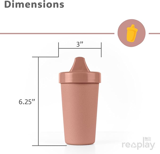 Re-Play Spill-Proof Sippy Cups for Toddlers - Kids Reusable 10 Oz Set of 3, Dishwasher & Microwave Safe, Made in USA, Blossom