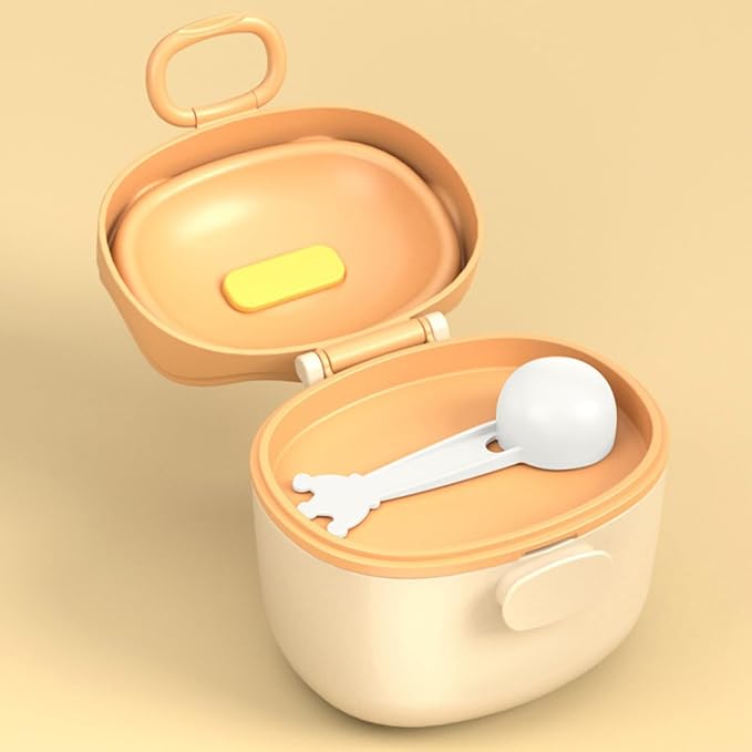Kisangel 1pc Baby Milk Dispenser with Scoop Portable Formula Holder Snack Storage Containers for Travel, Daycare and Outdoor Activities(Dark Yellow)