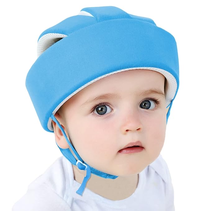 Baby Helmet Toddler Children Headguard Infant Head Cushion Protective Harnesses Cap Soft Adjustable Kid Hat Head Protector (Blue)