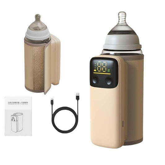 Multi Functional Bottle Warmer Fast Heating 2-5min 48H Keep Warm,Portable Battery Powered 6000mAh Built-in,Accurate Temp Control Safe Materials Nightlight