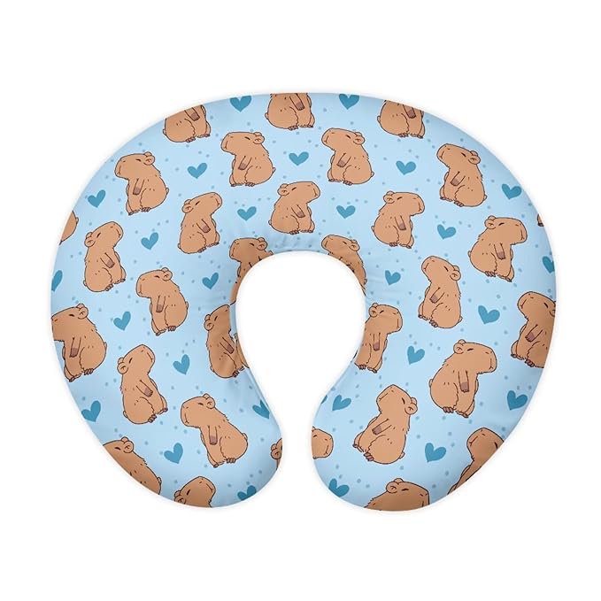 Capybara Pillow Cover Girls Baby, Cute Breastfeeding Pillow Cover for Baby, Snug Fits Newborn Nursing Pillow Case, Super Soft Breathable