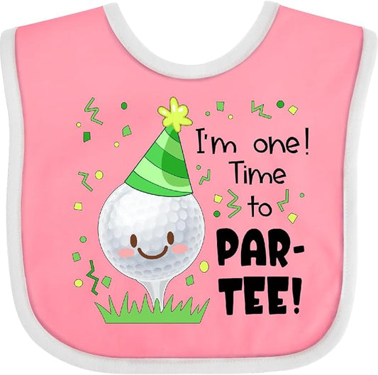 inktastic I'm 1 Time To Par-Tee Golf First Birthday Baby Bib