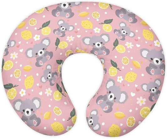 Pink Nursing Pillow Covers for Breastfeeding Koala Print Pillow U-Shaped Nursing Slipcover Breastfeeding Pillow Case Soft and Skin-Friendly