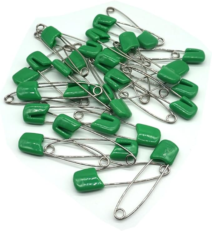 Baby Safety Pins Secure Clips for Fastening Baby Clothes Diaper Napkins 50pcs 60PCS 30PCS (Green, 30 pcs)
