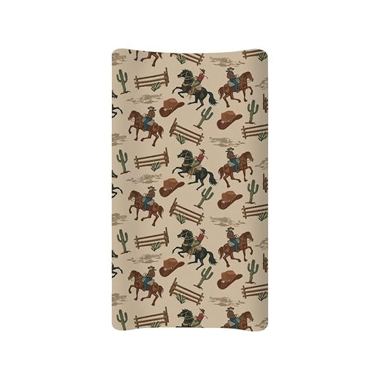 ZDCUSTOM Western Cowboy Cactus Changing Pad Cover for Boys, Baby Changing Pad Cover, Changing Table Cover Diaper Changing Pad Cover Sheets