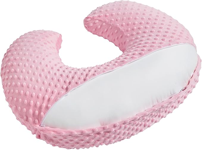 Baby Nursing Pillow Cover, Nursing Pillow Slipcovers for Breastfeeding Moms, Ultra-Soft Fit Standard Infant Nursing Pillows for Infant Newborn Baby Boy Girl (Candy Pink)