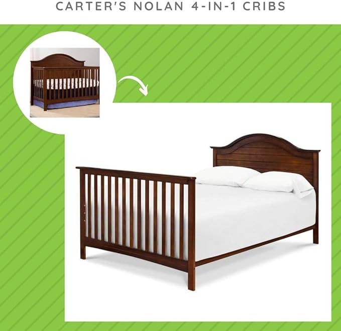 Full-Size Conversion Kit Bed Rails for Carter Convertible Cribs by DaVinci Baby - Solid Wood Rail - Toddler and Adult Bed Rail for Full-Size Beds - Essential Nursery & Baby Furniture (Espresso)