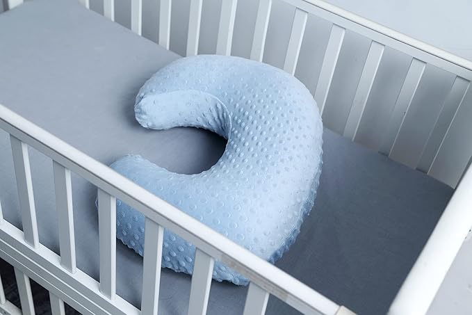Baby Nursing Pillow Cover, Nursing Pillow Slipcovers for Breastfeeding Moms, Ultra-Soft Fit Standard Infant Nursing Pillows for Infant Newborn Baby Boy Girl (Blue)