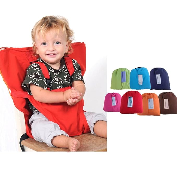 Monvecle Baby Portable Travel Chair Booster Safety Seat Cover Infant Harness Washable Sack Red