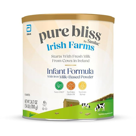 Pure Bliss Irish Farms, Easy-to-Digest Baby Formula, Infant Formula, 0-12 Months, 24.7-oz Can