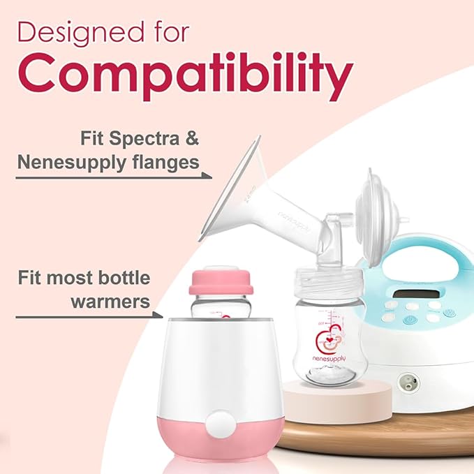 NENESUPPLY Breastmilk Storage Bottles Collection for Spectra S1 S2 Motif Luna Breast Pumps 4 pc 9oz 280ml with Collar and Sealing Disc. Replace Spectra Bottles for Pumping Wide-Mouth