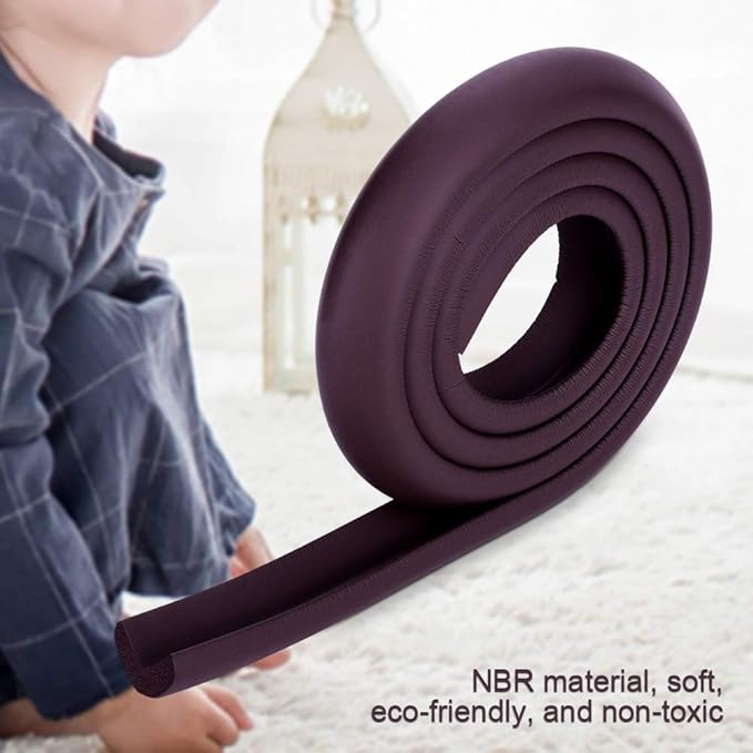 Kids Baby Safety Rubber Bumper Strip Corner and Guards Protector Child Proofing Premium Childproofing Protector (Coffee)
