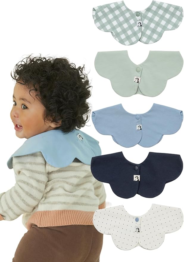 Konny Baby Bib 3/5/7-Pack Set, 360 ° Rotate, Soft and Absorbent Drooling for Toddler Boys Girls Baby Essentials