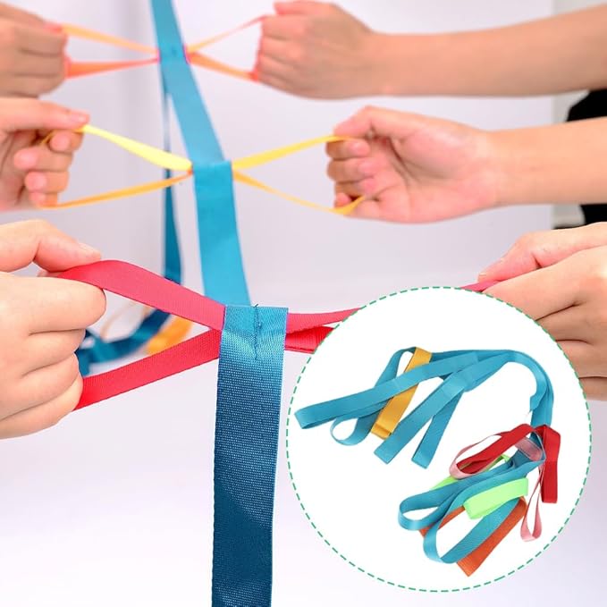 Joyzan Safety Walking Rope, Toddler Outdoor Walk Line Colorful Handles 12 Children 2 Teacher Short Detachable Transition Wrist Leashes Guide Preschool Nursery Daycare Teacher School Kids Kindergarten