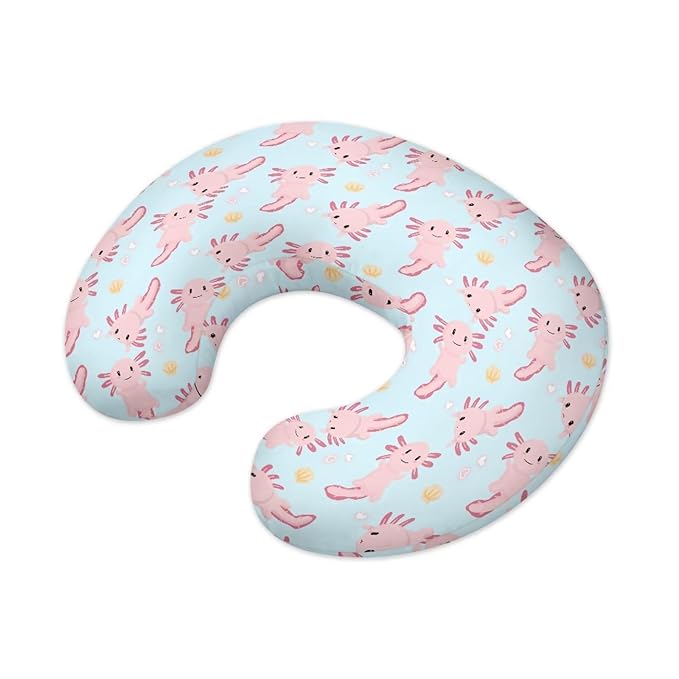 Multi Pink Axolotl Nursing Pillow Cover for Baby Boy Girl Nursing Pillow Cover Cuddle Pillow Slipcover Detachable Nursing Pillow Protective Baby Feeding Easy to Use and Dustptoof