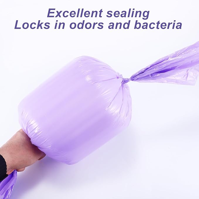 10 Pack Nappy Bin Refills, Scented Nappy Bags Diaper Pail Refill Bags Compatible With Genie/Angelcare/Tommee Tippee/Twist and Click And Spross Refill Cassettes (Purple)