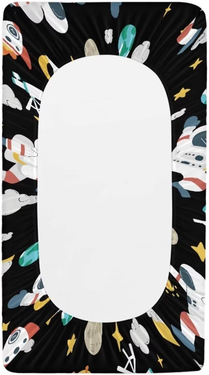 Astronaut Space Baby Changing Pad Cover Stretchy Changing Table Cover Breathable Nursery Pad Change Cover Fit 32"x16" Contoured Pad