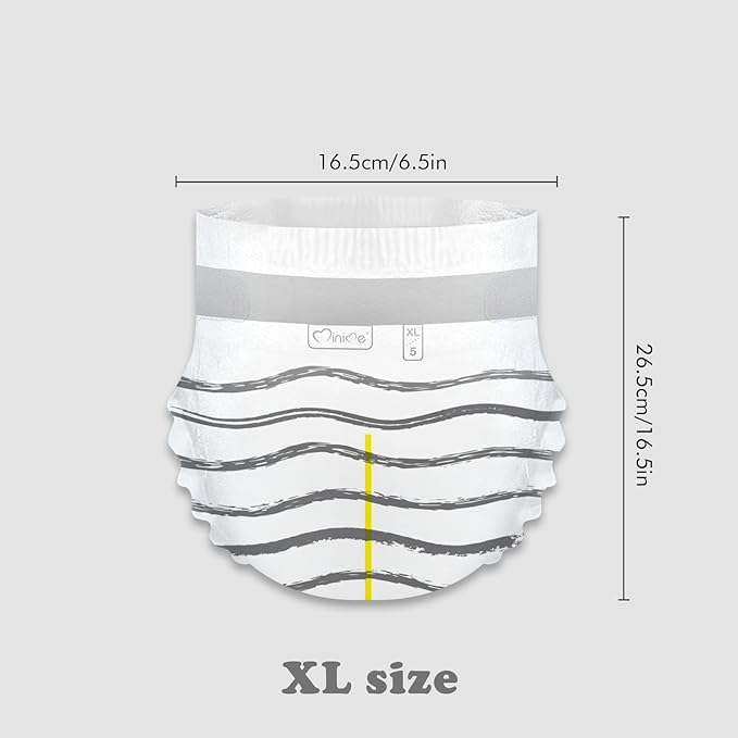 Minime Baby Diapers - Size 5 (28-39 lbs), X-Large, 34 Count, Premium Ultra Soft Disposable Baby Diapers, Hypoallergenic, Fragrance Free