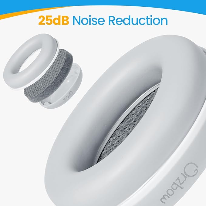 2-in-1 Baby Ear Protection for Babies Infant up to 48 Months, Baby Noise Cancelling Headphones with Cute Bear Design, Ear Muffs Noise Protection with Non-Slip Band for Airplane Travel Sleep, Gray