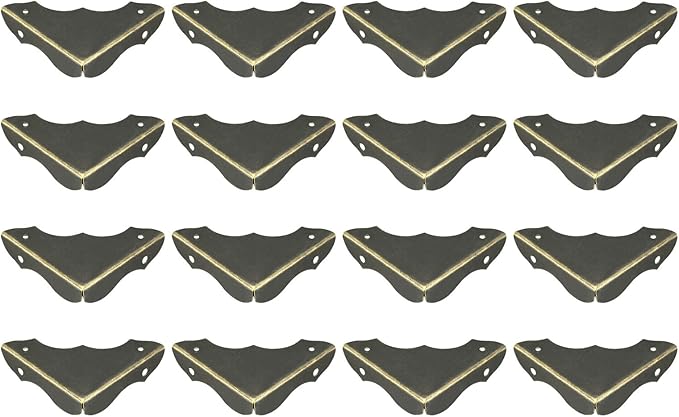 uxcell Metal Desk Corner Protectors Table Edge Cover Guard 40x40x9mm Bronze Tone 16pcs