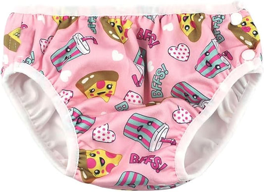 Baby Kids Swim Nappies Cover Diaper Swimming Trunks Middle-Waisted Swimming Training Pants (6-12 Months, Pink)