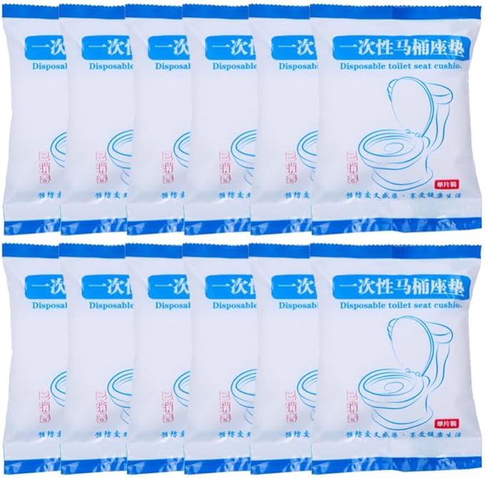 Healifty Disposable Toilet Seat Cover Portable Waterproof Toilet Mat Thickened Cushion for Travel Hotel Office Use Individual Package 8.26X6.69X3.93 Inch