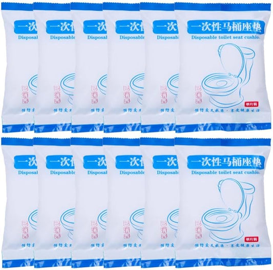 Healifty Disposable Toilet Seat Cover Portable Waterproof Toilet Mat Thickened Cushion for Travel Hotel Office Use Individual Package 8.26X6.69X3.93 Inch