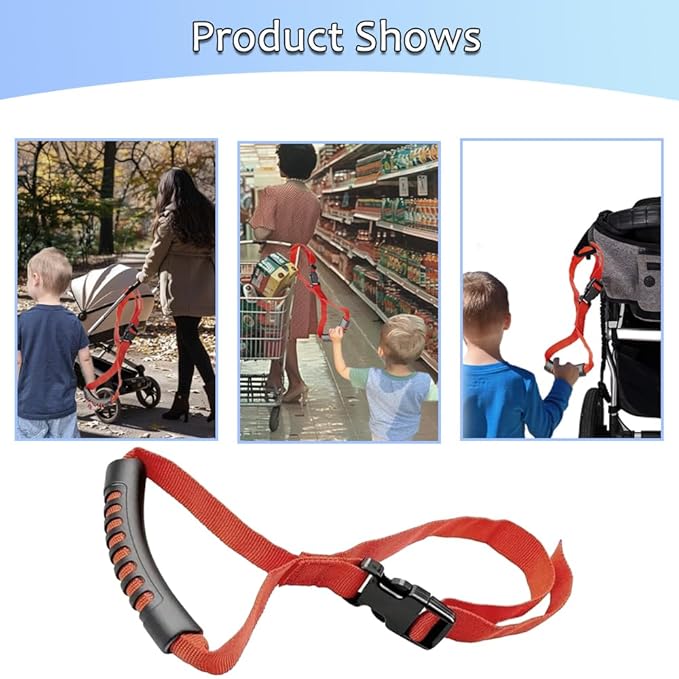 Baby Stroller Safety Wrist Strap - Anti-Lost Adjustable Wrist Leash for Pushchairs, Wagons, Shopping Carts, and Travel