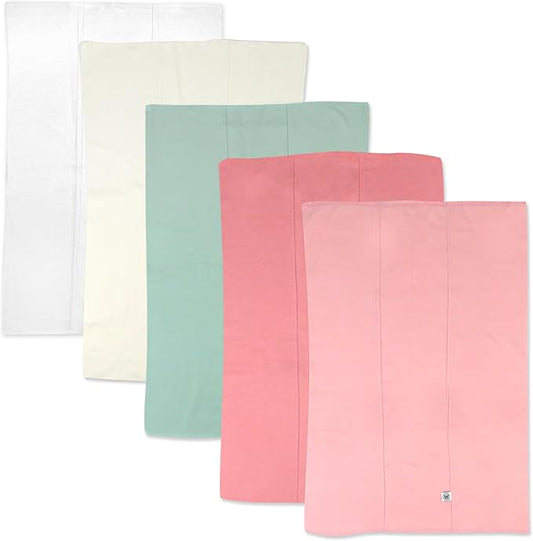 Tri-fold Knit Burp Cloths Soft Absorbent 100% Organic Cotton for Baby Boys, Girls