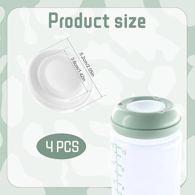 4Pcs Replacement Seal Accessories Compatible with Momcozy Natural Baby Bottle, Silicone Gasket Bottle Cap Mouth Stopper for Momcozy 10oz Container Water Bottle Top Lid Gasket Plug BPA-Free