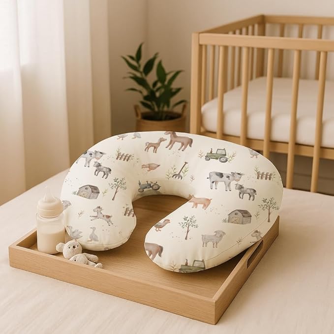 Nursing Pillow Covers 2 Pack, Breastfeeding Pillow Slipcovers Soft and Stretchy, Nursing Covers for Baby Girls Boys Newborn (Dino Pals)