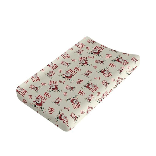 Santa Claus Changing Pad Cover for Baby Easy to Install Diaper Change Table Covers with Elastic Edge Breathable Changing Pads Liners Gift for Friends