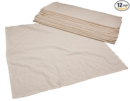 OsoCozy - Organic Flat Cloth Diapers (Dozen) - 27 x 30.5 - One-Layer Nappies Made of Soft, Durable 100% Birdseye Cotton - The Best Organic Diapers - Sold by the Dozen.