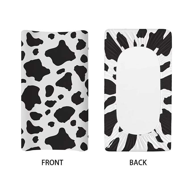 ZDCUSTOM Milk Cow Changing Pad Cover Super Soft Baby Diaper Changing Table Cover Breathable Changing Table Sheet Diaper Changing Pad Cover for Baby Boys Girls