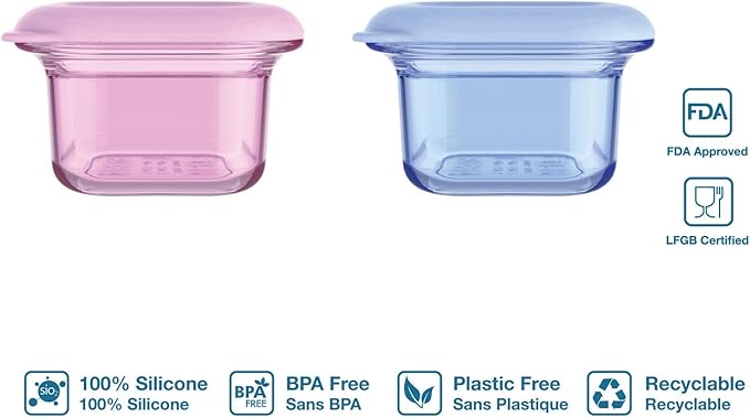 Minimal Reusable Silicone Food Storage Containers
