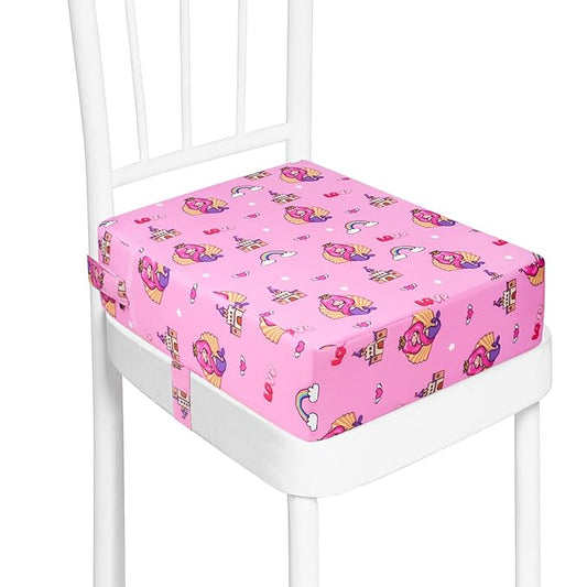 Toddler Booster Seat for Kitchen Chair Dining Table, Washable Thick Strong Support Portable Booster Chair for Toddlers Eating, Easy Cleaning Booster Seat Cushion Detachable with Adjustable Straps