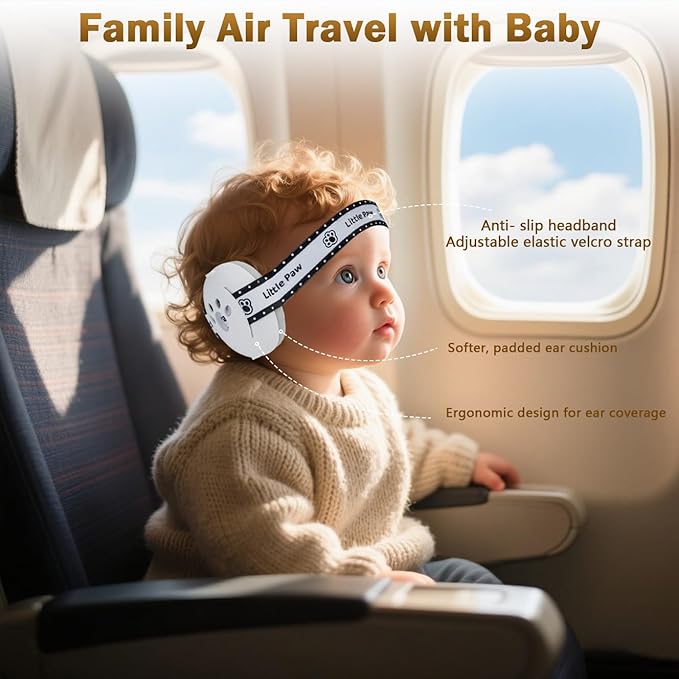 Baby Ear Muffs Noise Protection for Babies Toddlers up to 36 Months - CE Certified - Adjustable Infant Noise Cancelling Headphones Against Hearing Damage & Improves Sleep, Baby Airplane Essentials