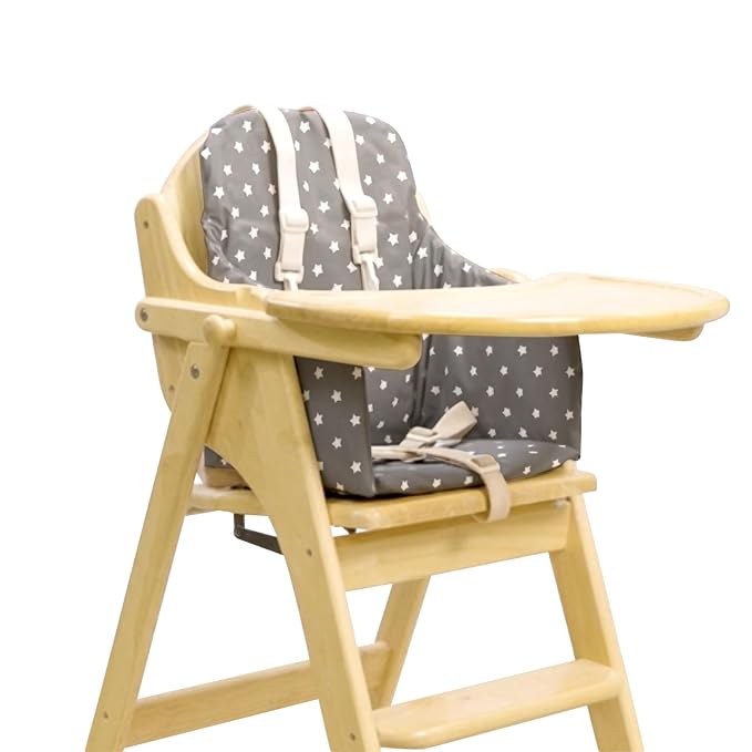 Messy Me High Chair Cushion for Wooden High Chairs - Easy to Fit Seat Pad - Fully Wipe Clean Baby Cushion Cover to Keep Baby Comfortable at mealtimes